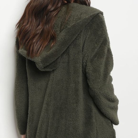 RESTOCK OLIVE Sherpa Teddy bear fleece - Hoodie - Picture 3 of 4